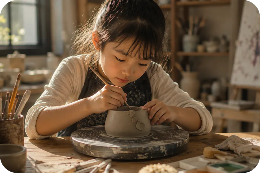 陶芸に夢中になり創造力と集中力を育む子ども｜Baby-J 芸術・創造