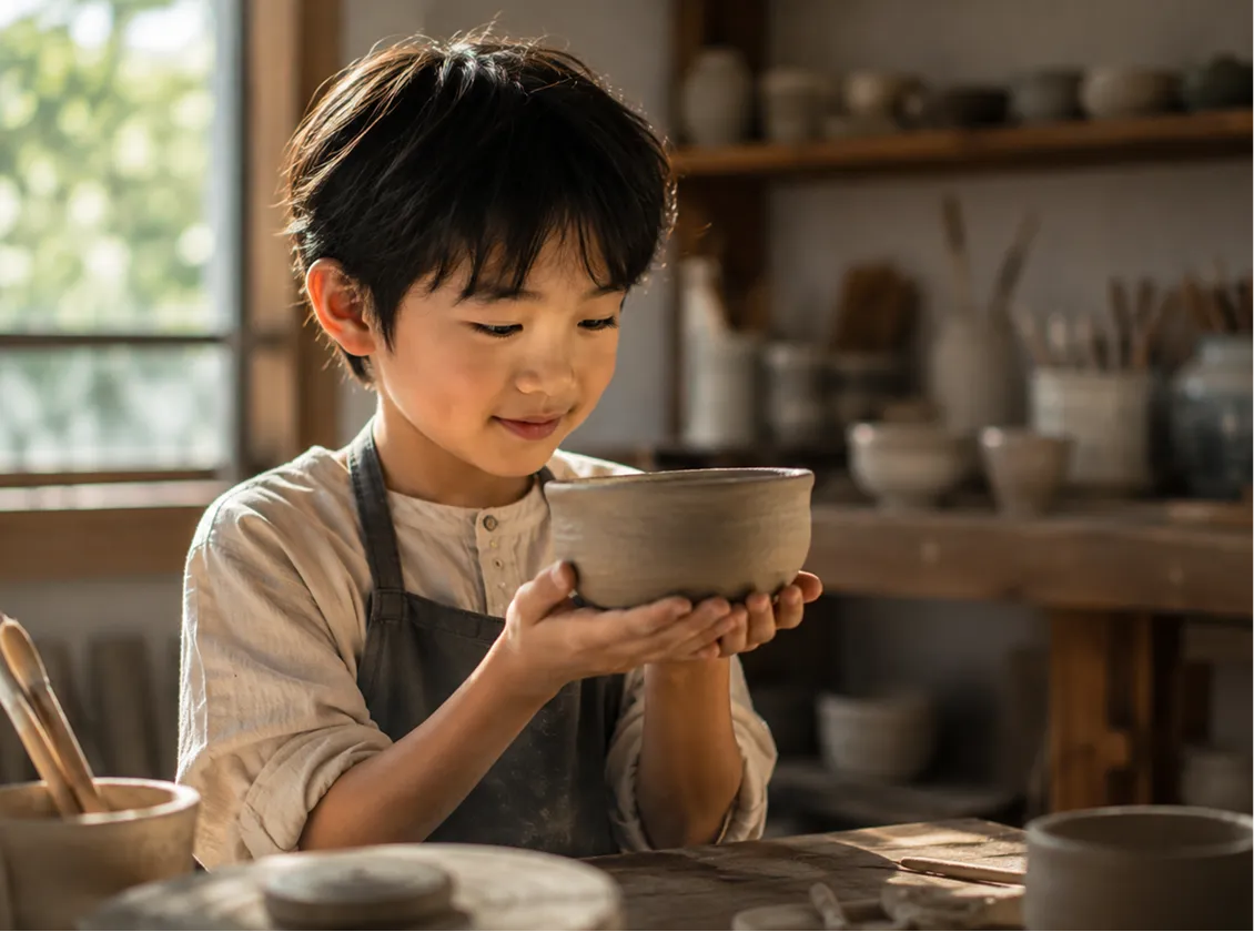 自分でつくった陶芸作品。ひとつ完成するたび、うれしいね｜Baby-J 芸術・創造